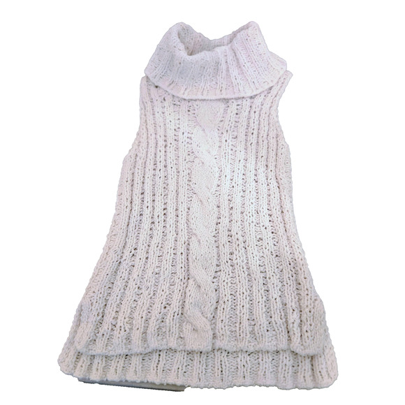 BB Dakota Tenbrook Cable Knit White Sleeveless Cowl Sweater M - Picture 3 of 12
